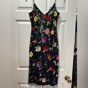 Gianni Bini Black and Red Sheath Midi Dress